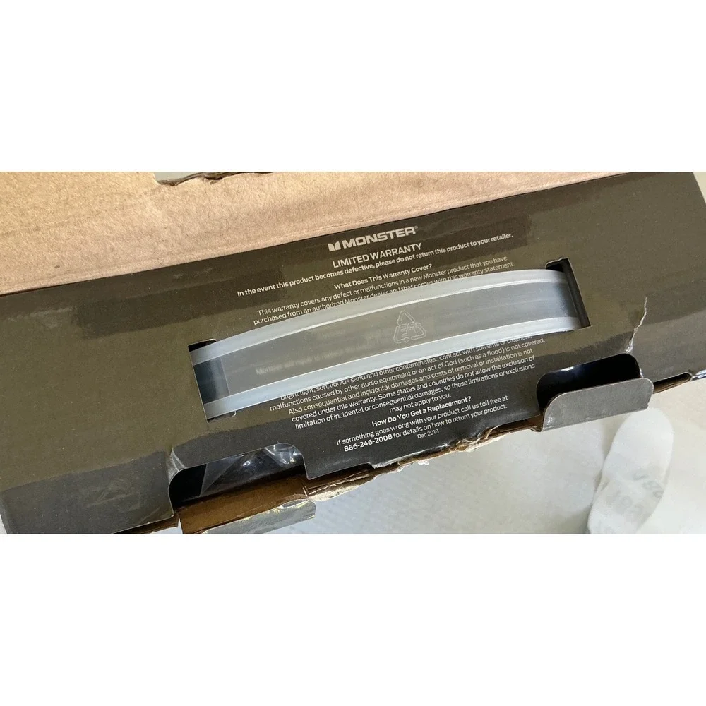 Monster Coaxial RG-6 Cable 50ft In-Wall Rated Gold Plated Connectors Black NWT
